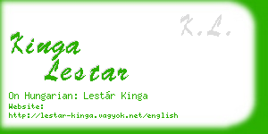 kinga lestar business card