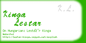 kinga lestar business card